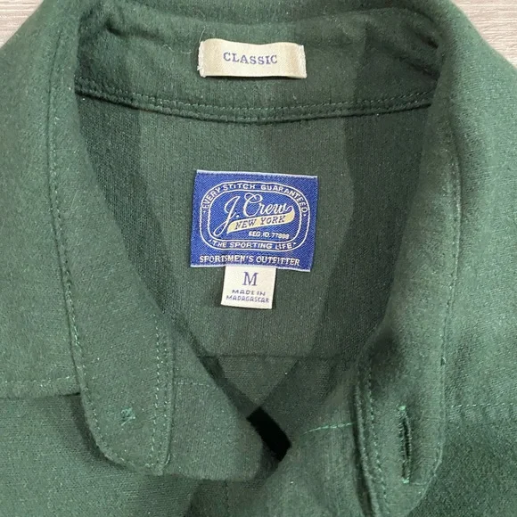 Crew Men's Green Button-Up Shirt Heavyweight chamois workshirt